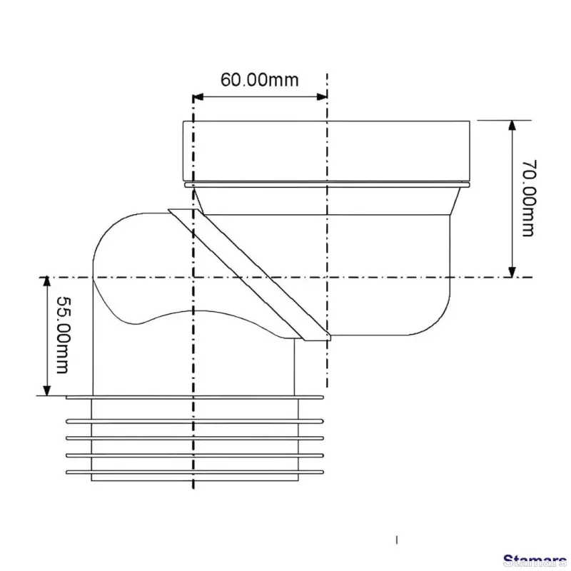 WC pieslēgums (nobīde 60mm), WCLO-6