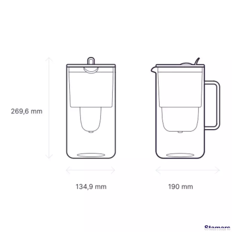 AQUAPHOR Stikla ūdens filtrēšanas krūze Glass Maxfor+, Melns