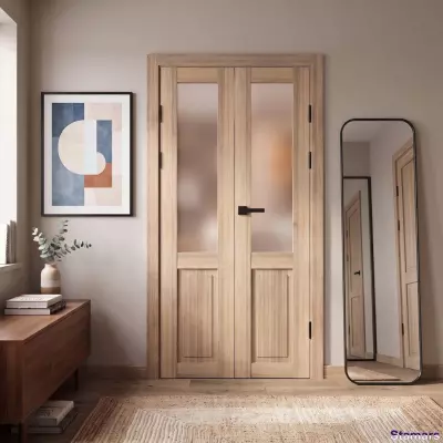 Divviru durvis Golda GLASS Zelts ozols PVC Deluxe
