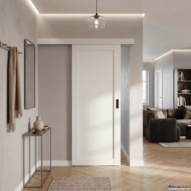 Bīdāmās iekšdurvis Luna Balts soft PVC Deluxe