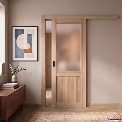 Bīdāmās iekšdurvis Golda GLASS Zelts ozols PVC Deluxe