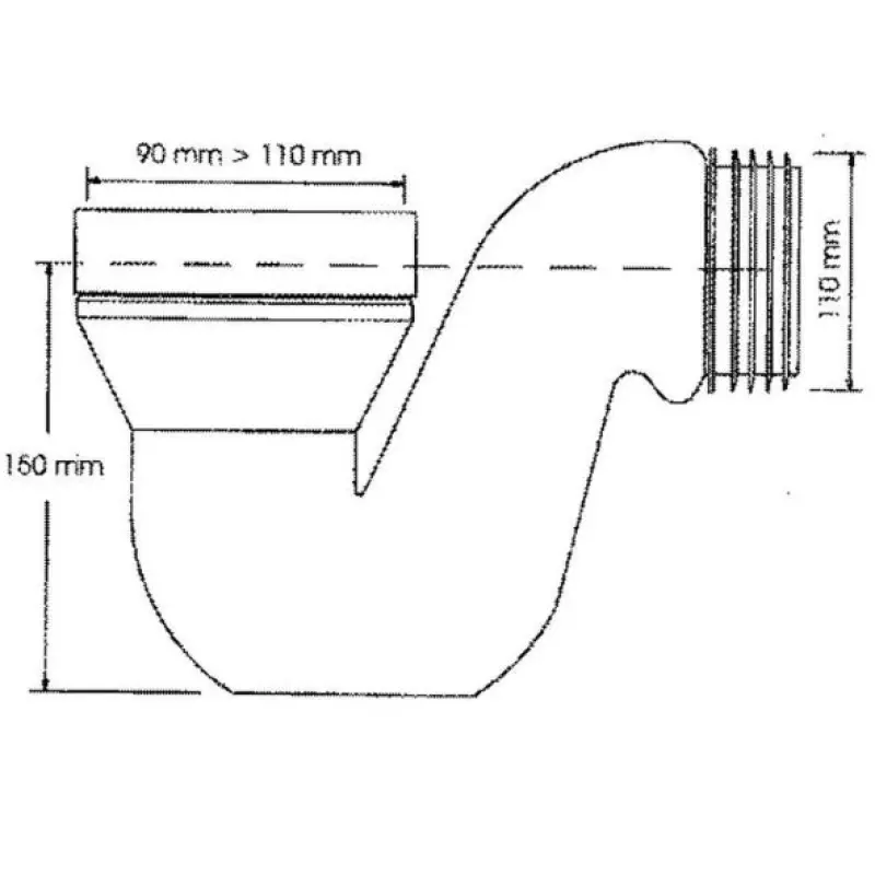 WC pieslēgums 90°